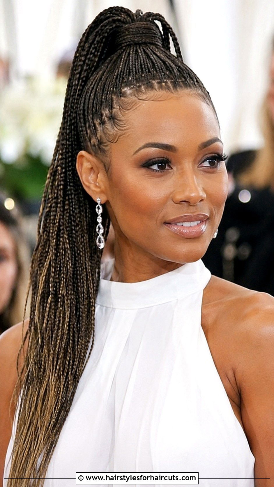 Micro Braids High Ponytail - 25 wedding ponytail hairstyles for black hair - 25 wedding ponytail hairstyles for black hair
