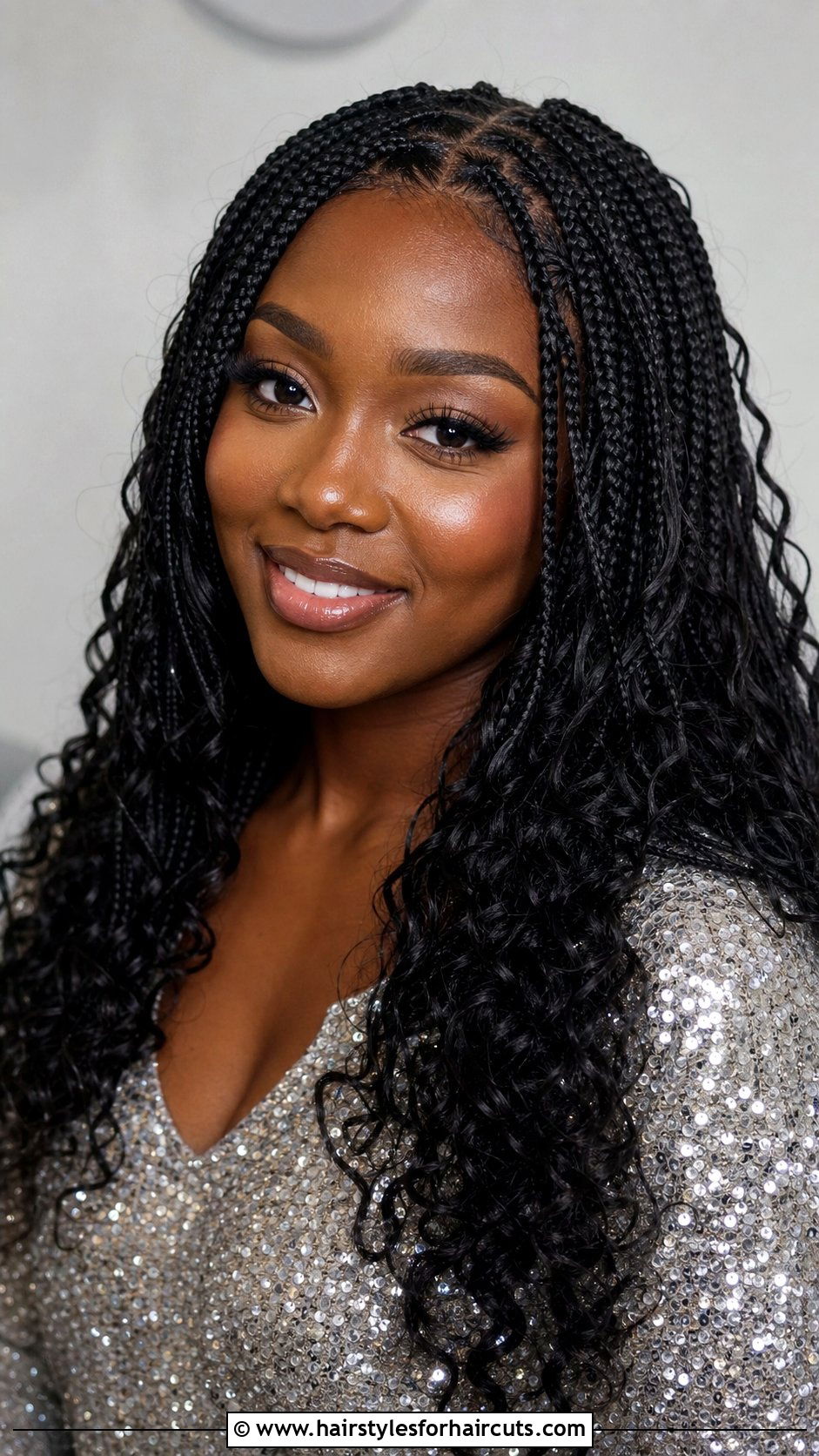 Micro Braids Loose Curls - 25 christmas hairstyles for black hair - 25 christmas hairstyles for black hair