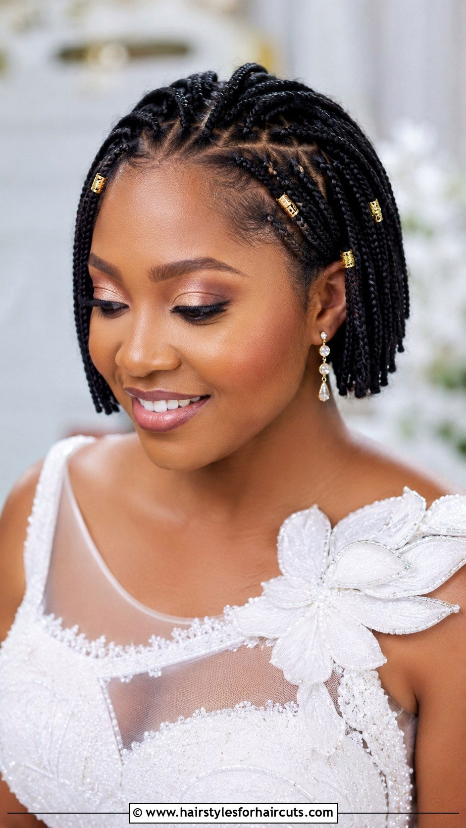 Micro Braids On Short Bridal Hair - 25 bridal short hairstyles - 25 bridal short hairstyles