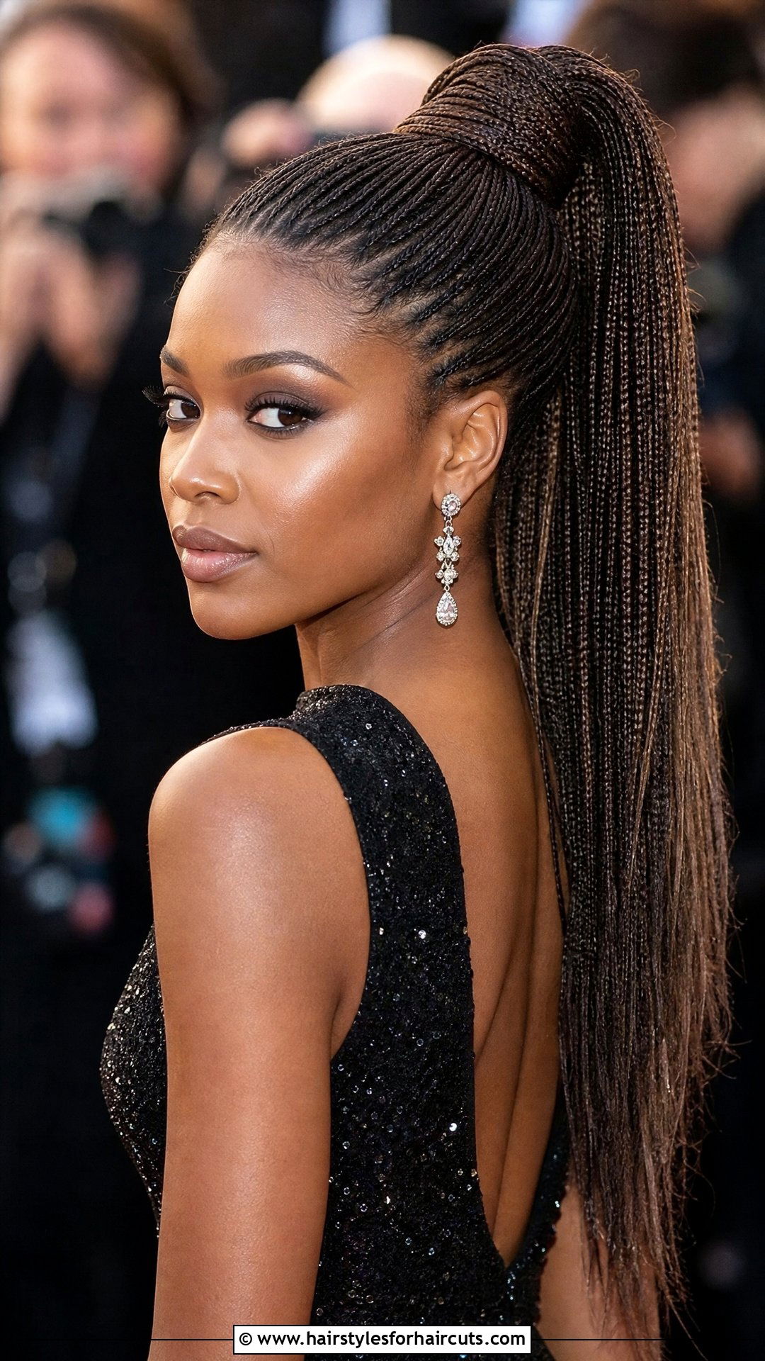Micro Braids Ponytail - 25 wedding hairstyles black hair - 25 wedding hairstyles black hair