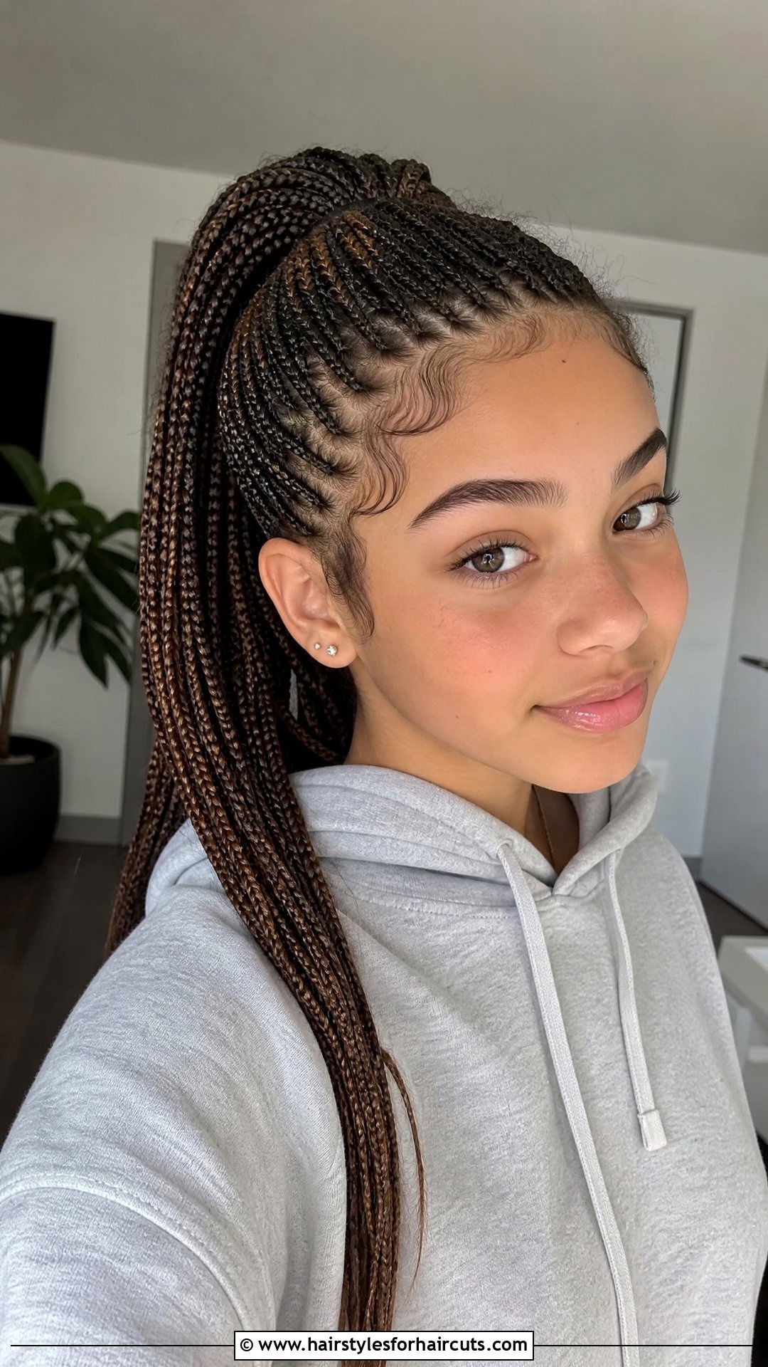 Micro Braids Ponytail - 25 easy hairstyles for mixed hair teenage girl - 25 easy hairstyles for mixed hair teenage girl