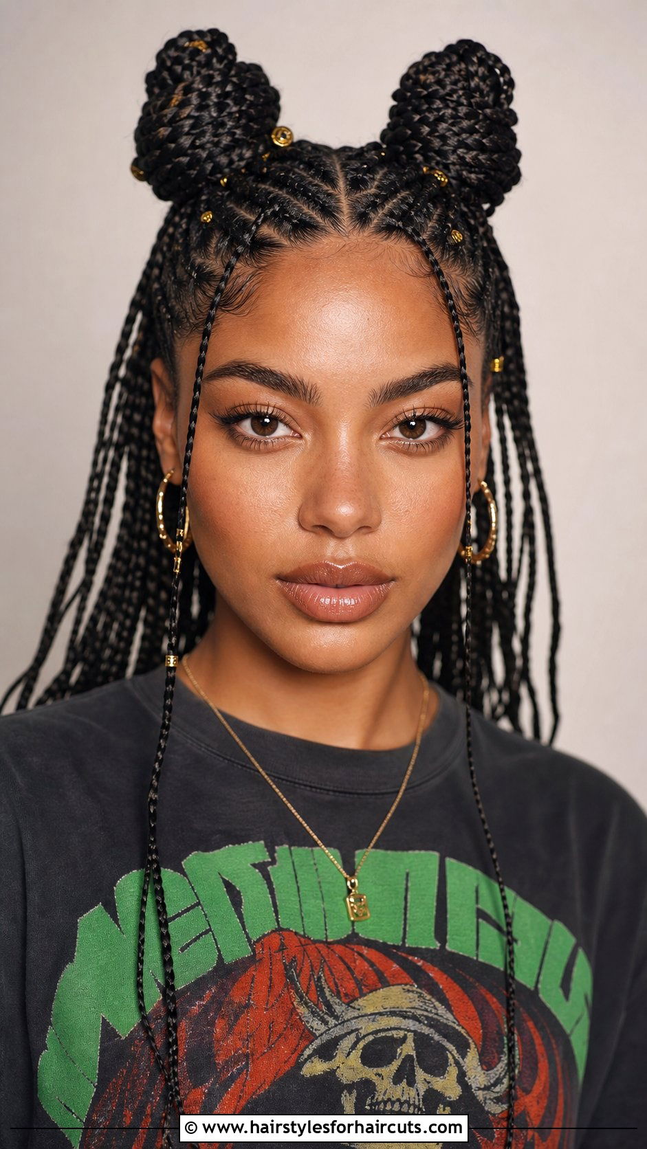 Micro Braids Space Buns - 25 human hair micro braids hairstyles - 25 human hair micro braids hairstyles