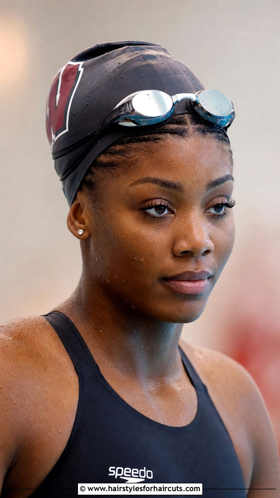 Micro Braids Swimming Cap - 25 hairstyles for swimming black hair - 25 hairstyles for swimming black hair