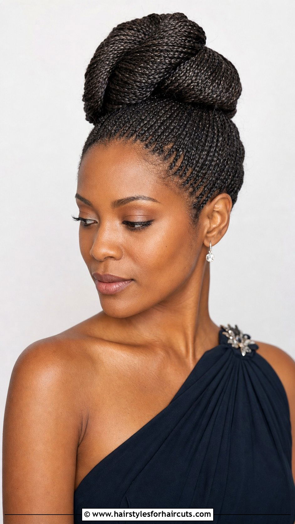 Micro Braids Twisted Updo - 25 human hair micro braids hairstyles - 25 human hair micro braids hairstyles