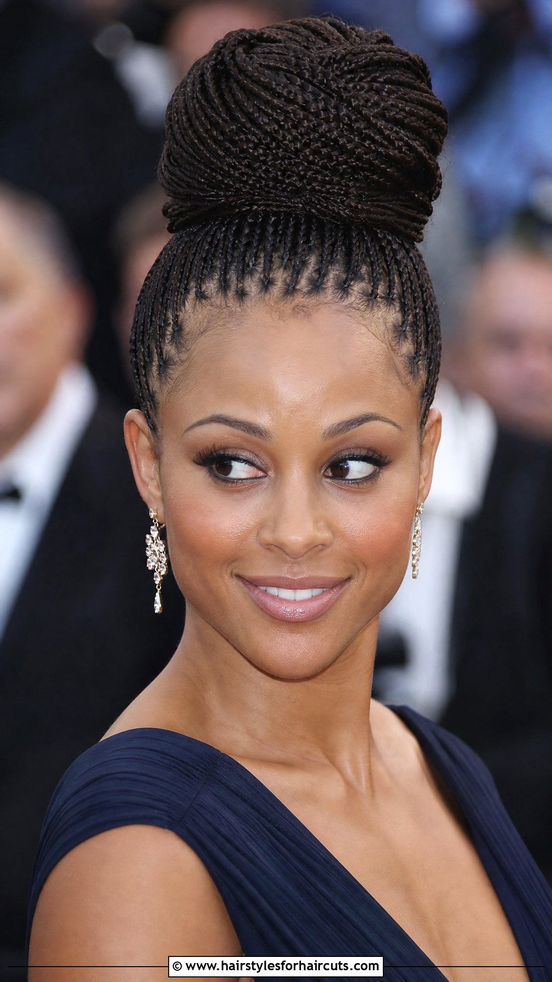 Micro Braids Updo - 25 exotic hairstyles for black hair - 25 exotic hairstyles for black hair