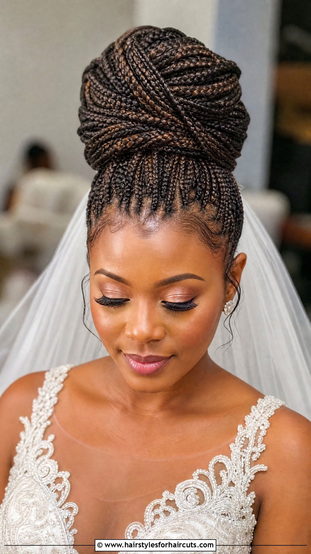 Micro Braids Updo - 25 wedding updo hairstyles for black hair - 25 wedding updo hairstyles for black hair
