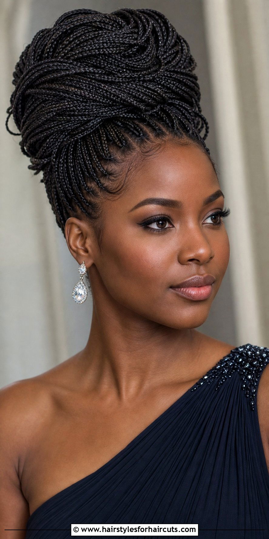 Micro Braids Updo - 25 wedding hairstyles black women - 25 wedding hairstyles black women