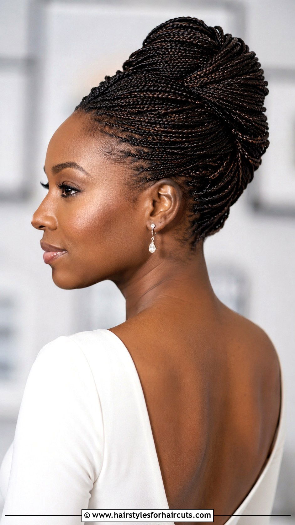 Micro Braids Updo - 25 prom hairstyles for black hair - 25 prom hairstyles for black hair