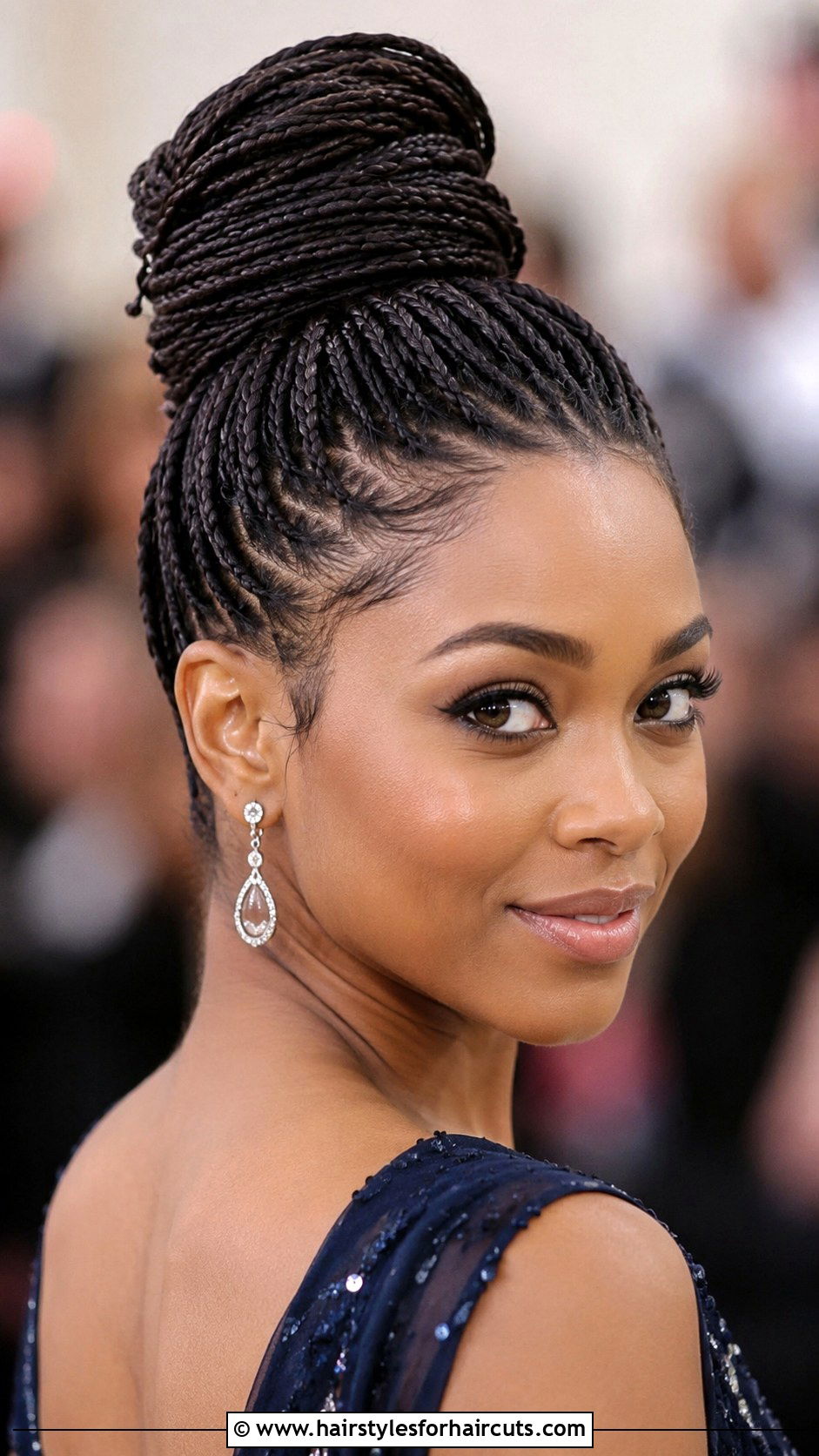 Micro Braids Updo - 25 thin black hairstyles - 25 thin black hairstyles