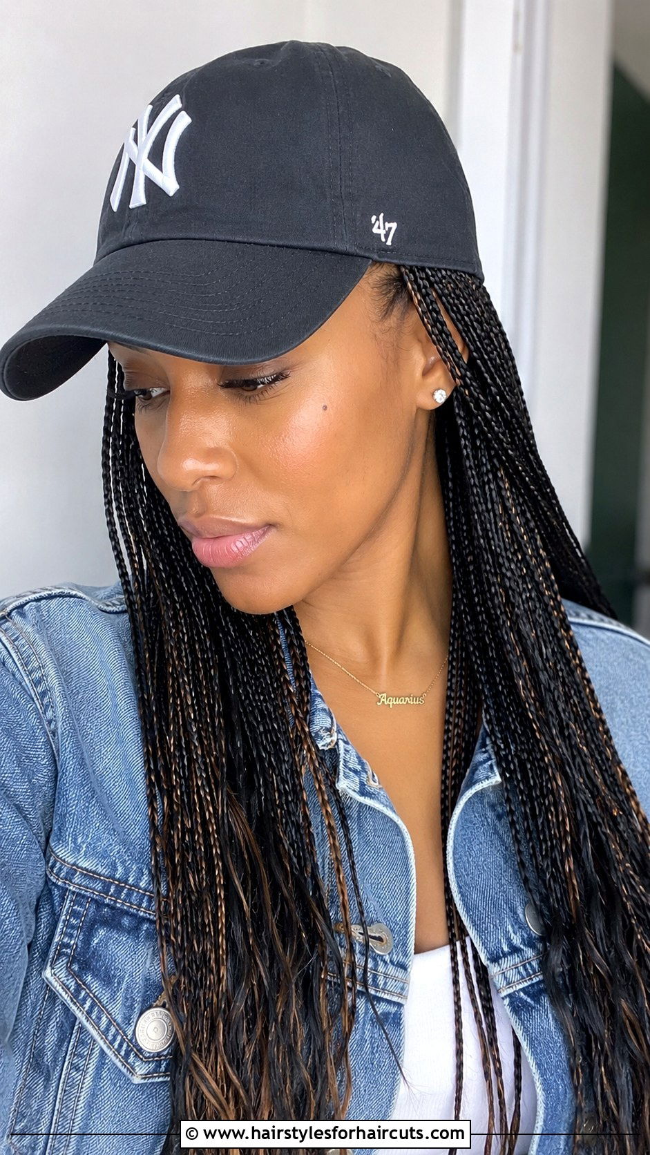 Micro Braids With Baseball Cap - 25 cap hairstyles - 25 cap hairstyles