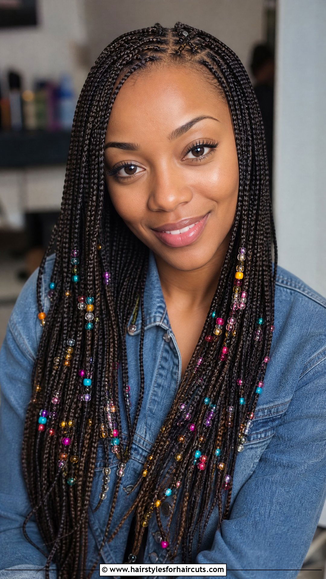 Micro Braids With Colorful Beads - 25 hairstyles with beads - 25 hairstyles with beads