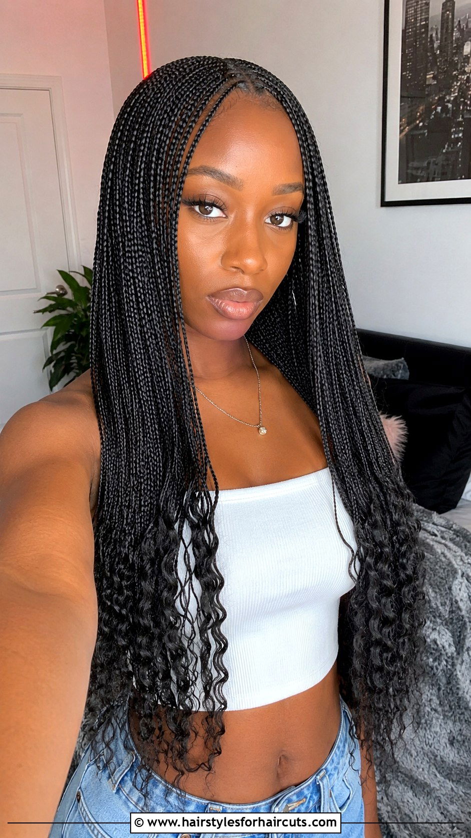 Micro Braids With Crimped Ends - 25 80s hairstyles for black hair - 25 80s hairstyles for black hair