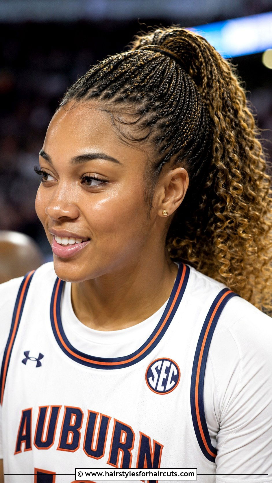 Micro Braids With Curly Ponytail - 25 softball hairstyles for curly hair - 25 softball hairstyles for curly hair