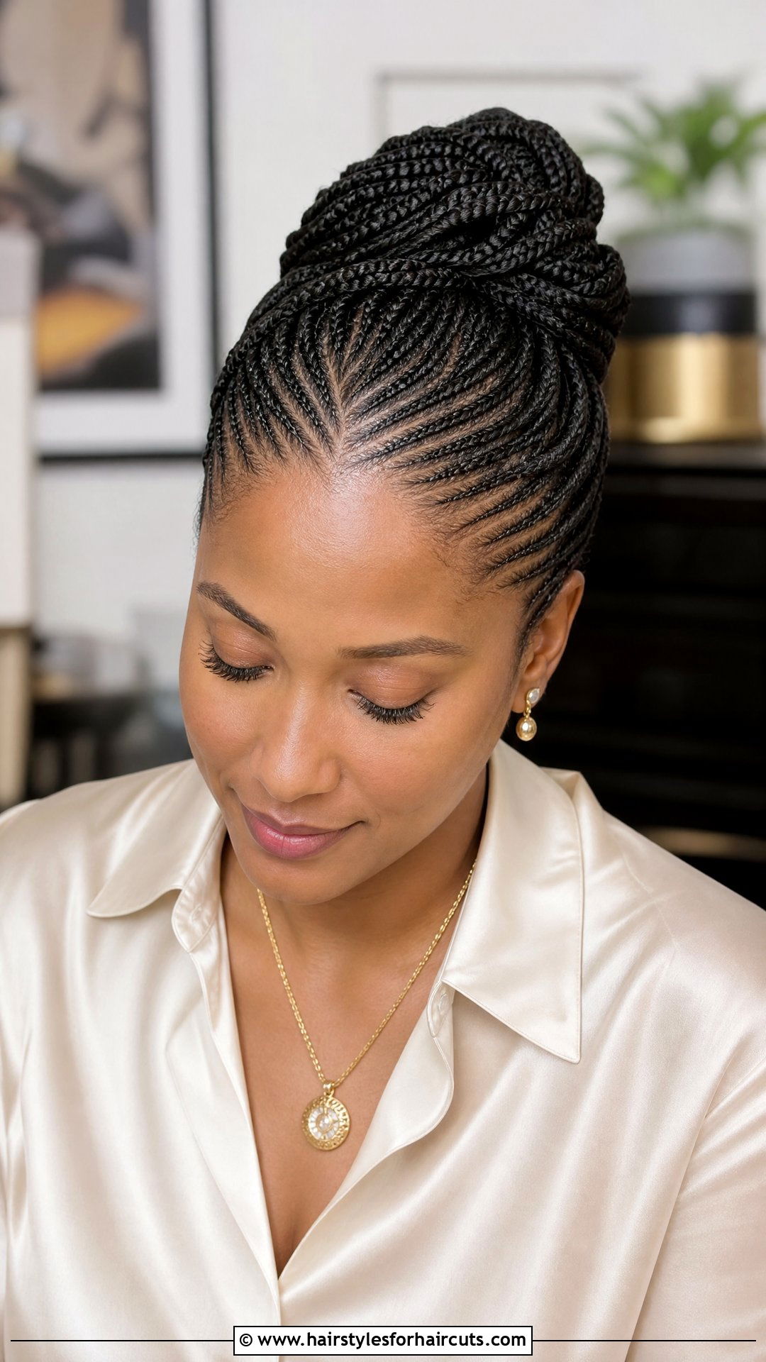 Micro Cornrow Updo - 25 cornrow updo hairstyles for black hair - 25 cornrow updo hairstyles for black hair
