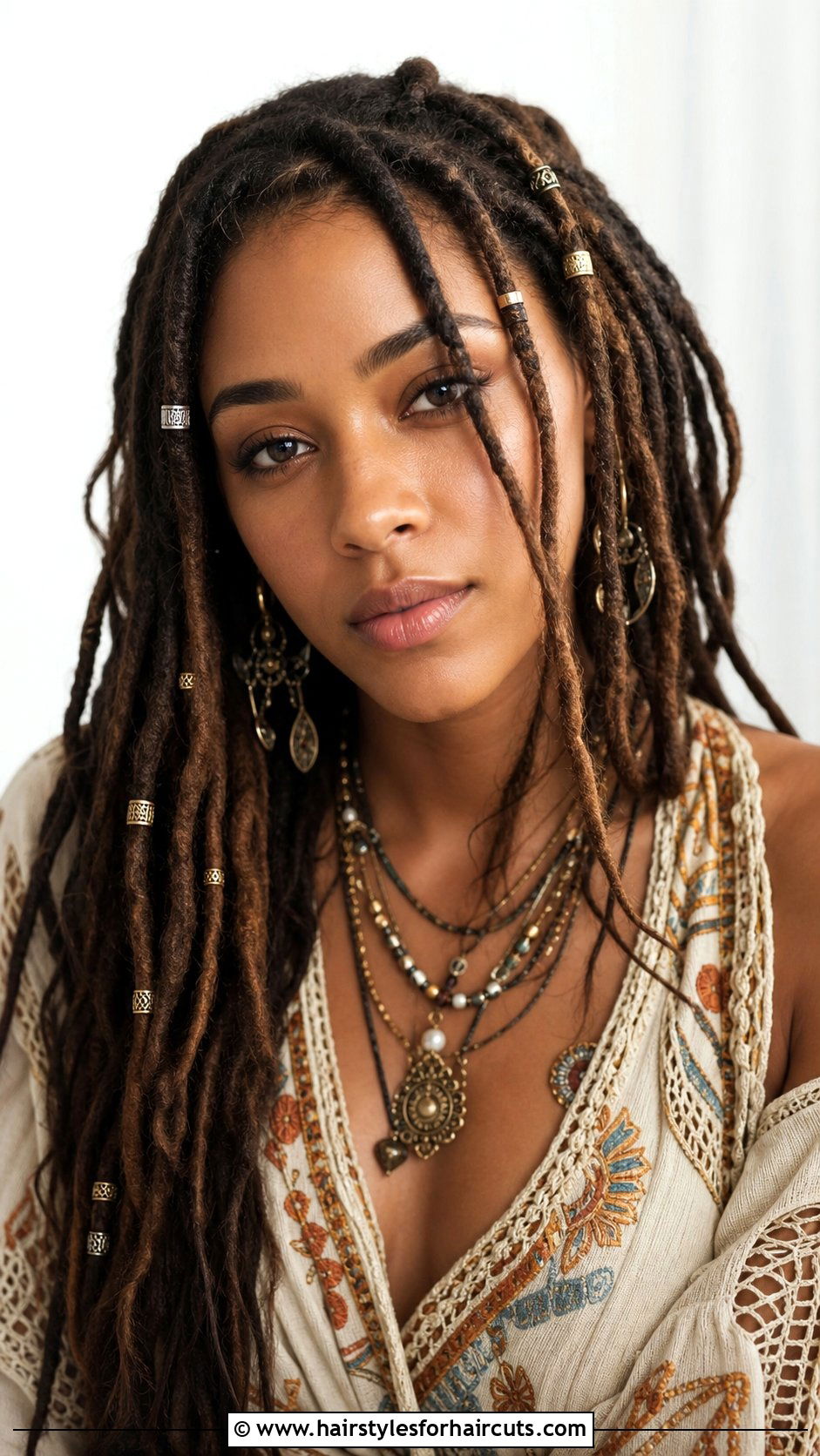Micro Dreads With Beads - 25 hairstyles for dreads for ladies - 25 hairstyles for dreads for ladies