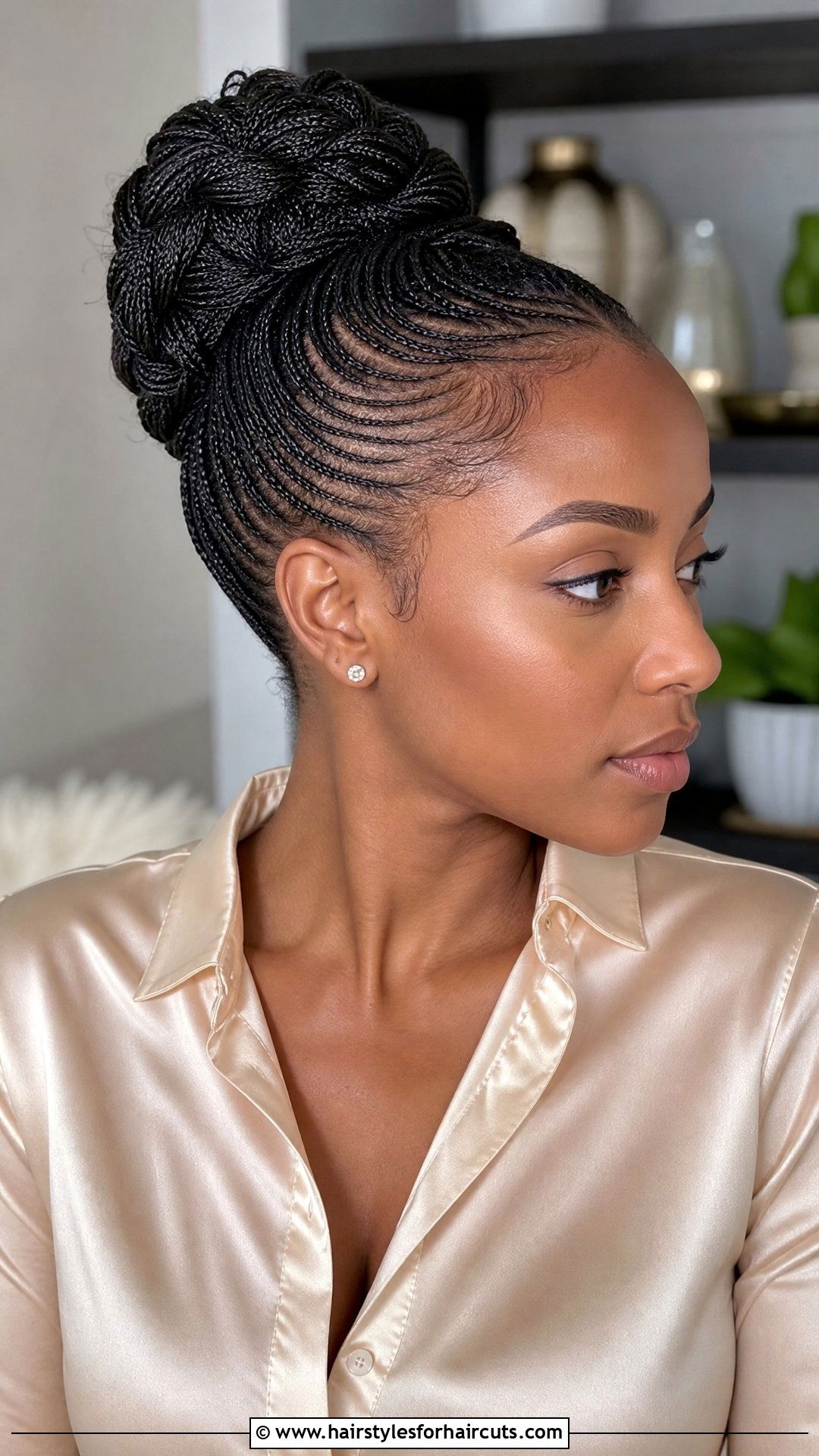 Micro French Braid Updo - 25 french braid updo hairstyles for black hair - 25 french braid updo hairstyles for black hair
