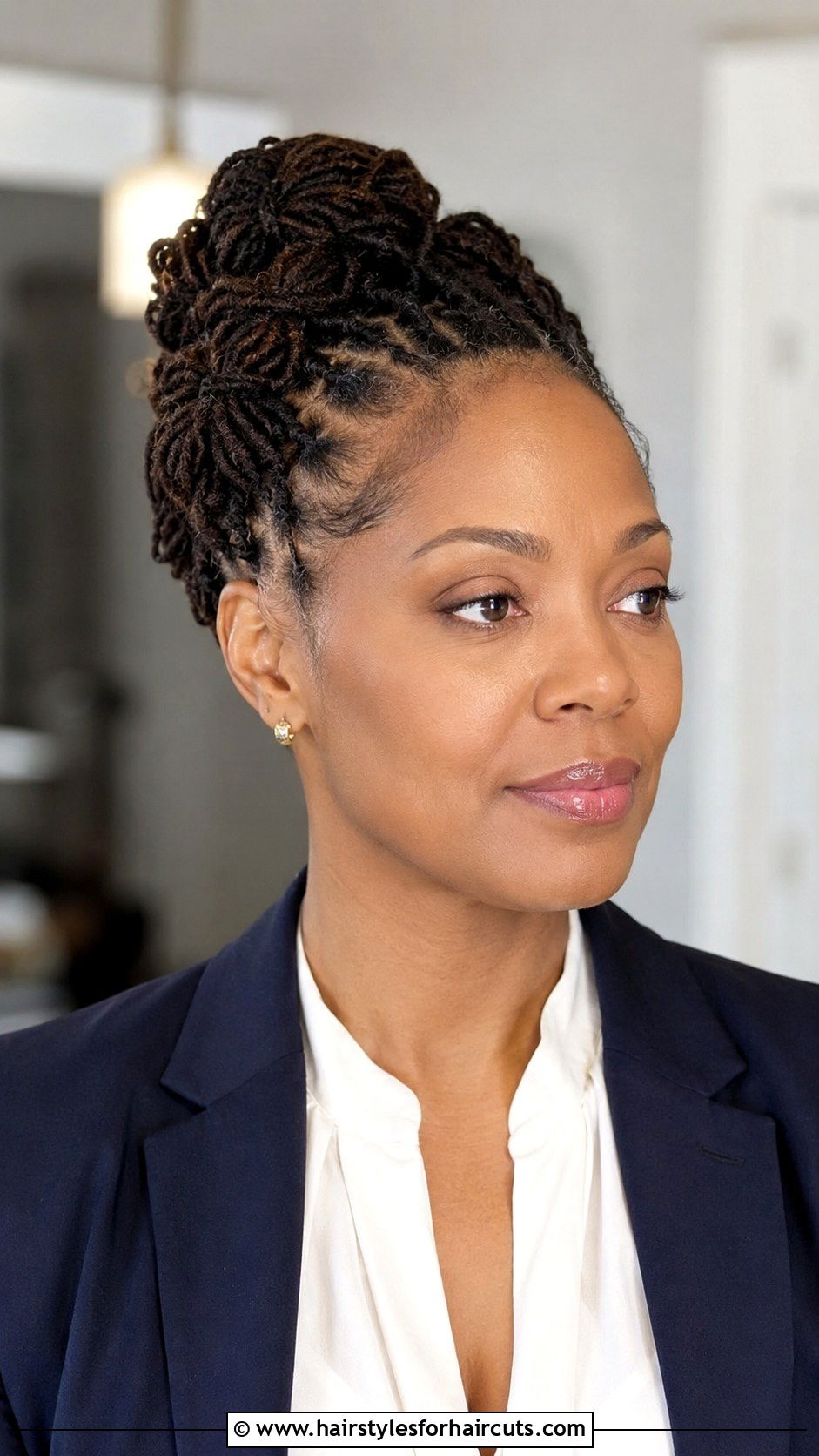 Micro Locs Updo - 25 locked hairstyles - 25 locked hairstyles
