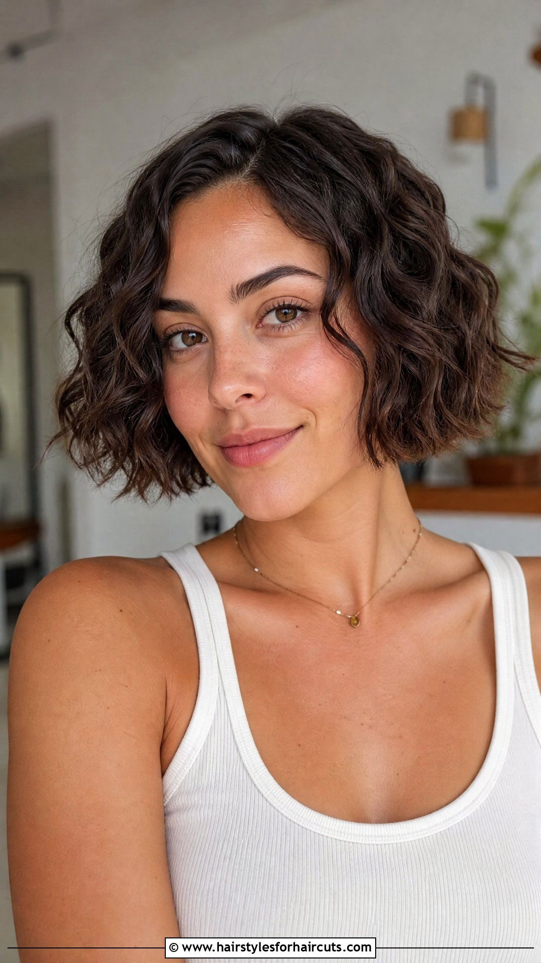 Micro Wavy Chin Length Bob - 25 chin length haircuts for wavy hair - 25 chin length haircuts for wavy hair