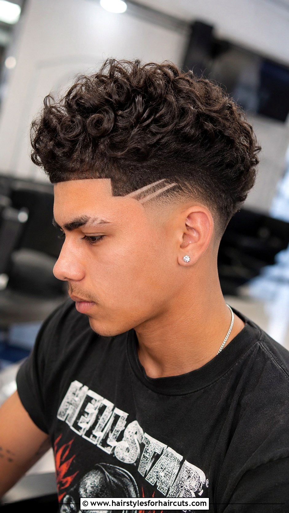 Mid Drop Fade With Curly Temp Design - 25 mid drop fade haircuts curly hair - 25 mid drop fade haircuts curly hair