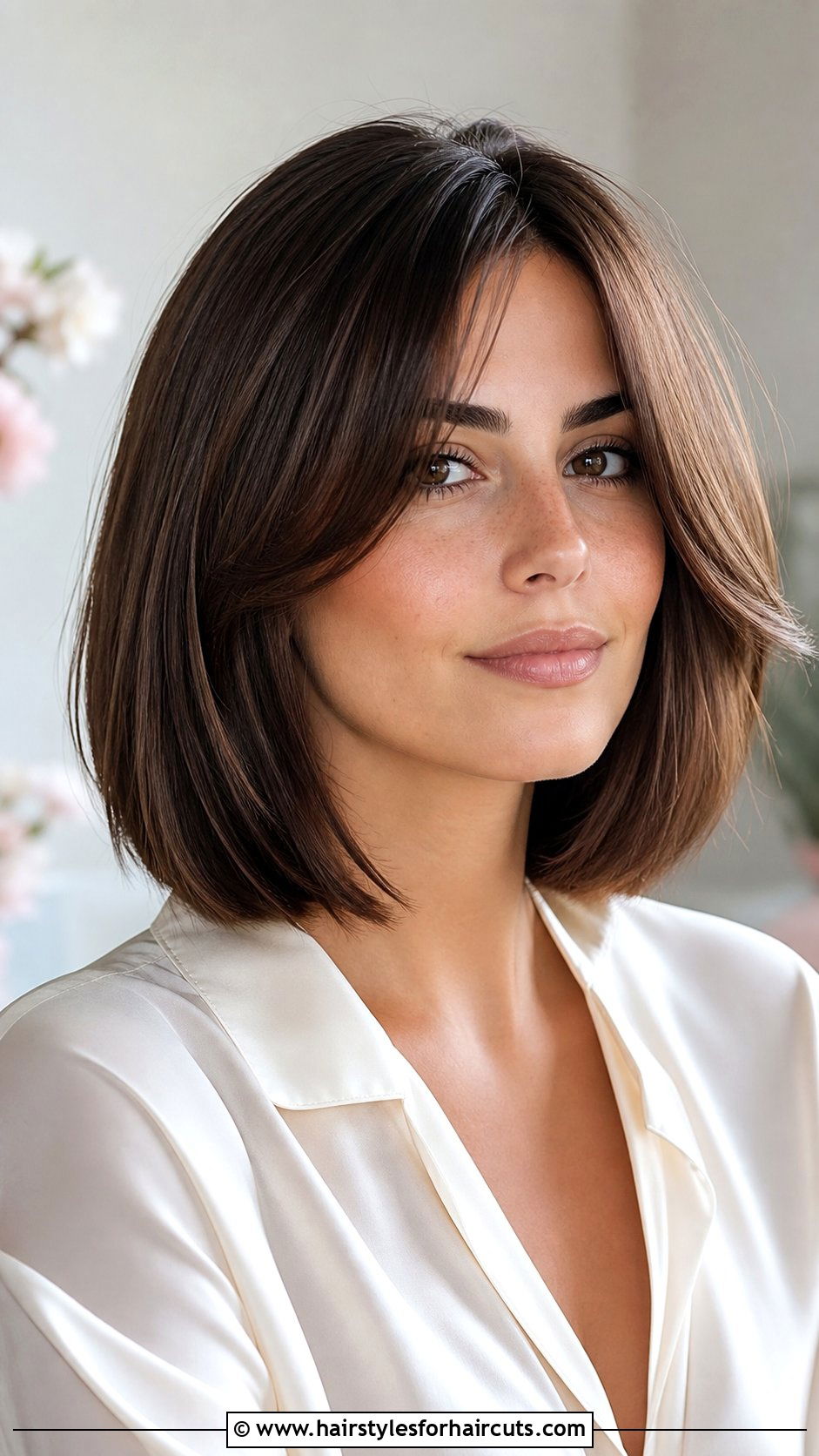 Mid Length Bob With Curtain Bangs - 25 hairstyles mid length hair - 25 hairstyles mid length hair