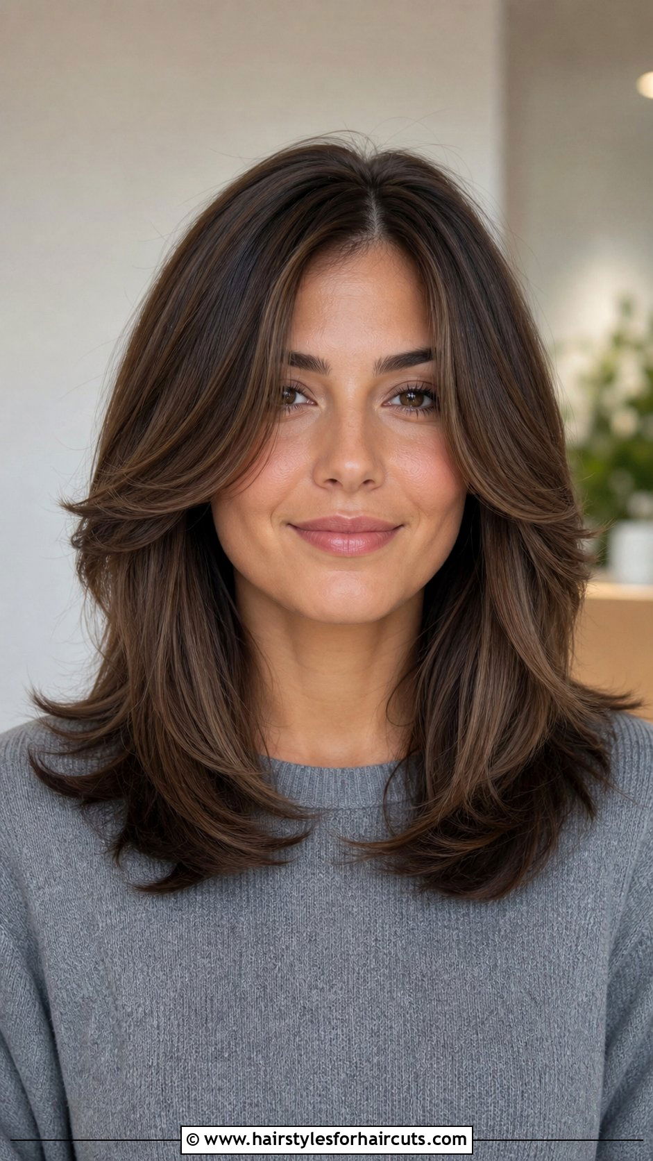 Mid Length Butterfly Cut With Center Part - 25 mid length butterfly haircuts straight hair - 25 mid length butterfly haircuts straight hair