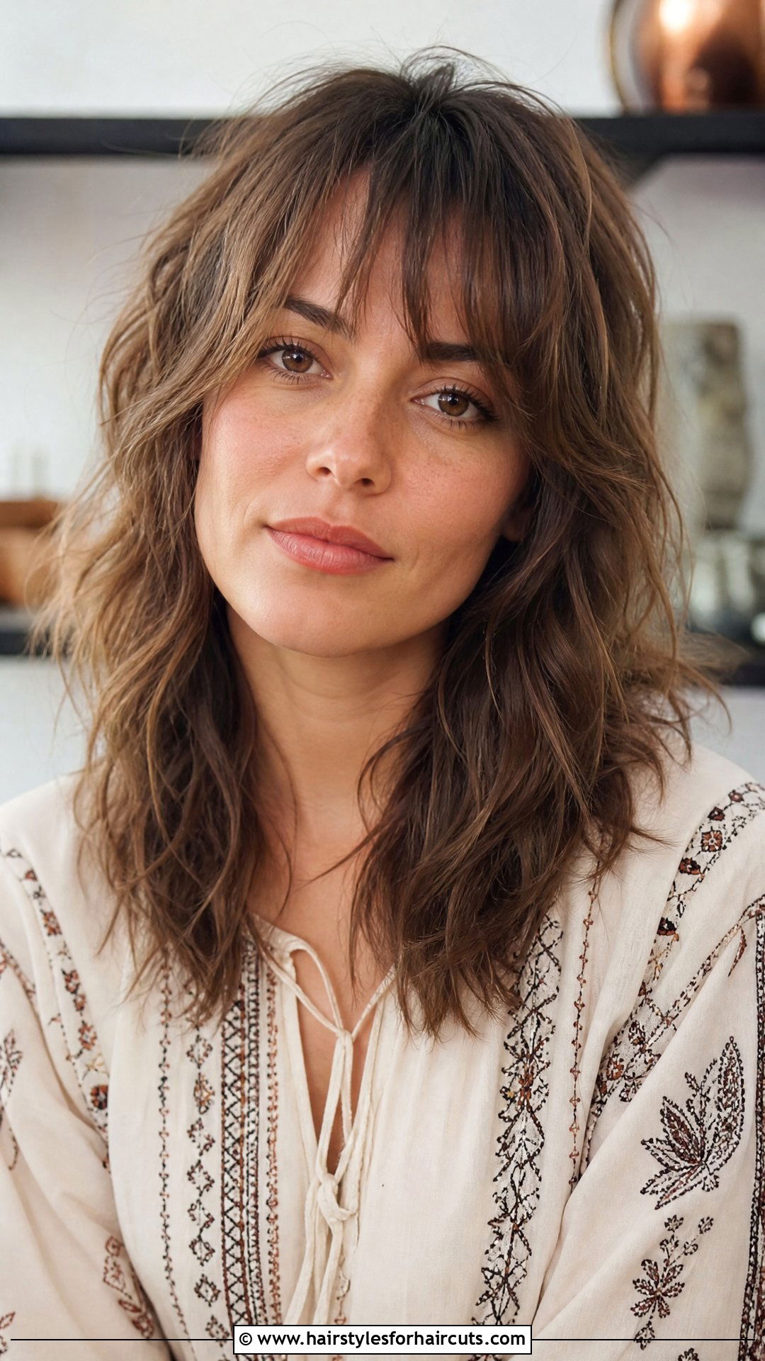 Mid Length Shag With Soft Bangs - 25 haircuts for fine hair with bangs - 25 haircuts for fine hair with bangs