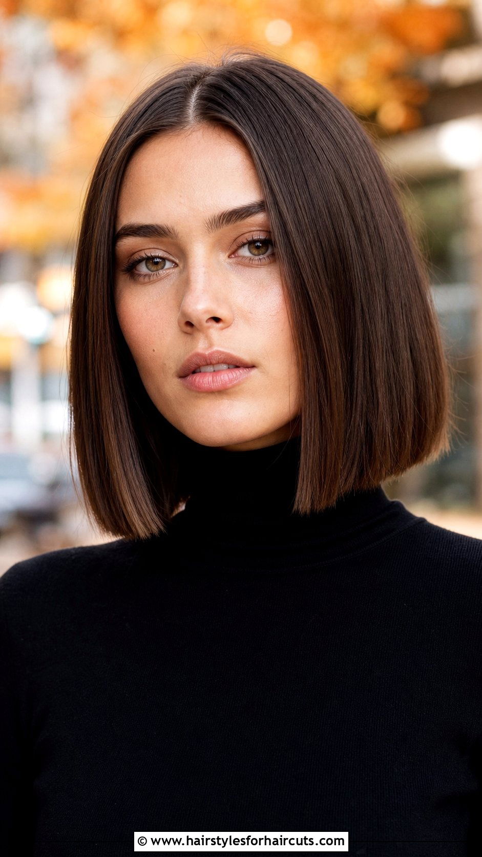 Middle Part Blunt Lob - 25 middle part hairstyles for medium hair - 25 middle part hairstyles for medium hair