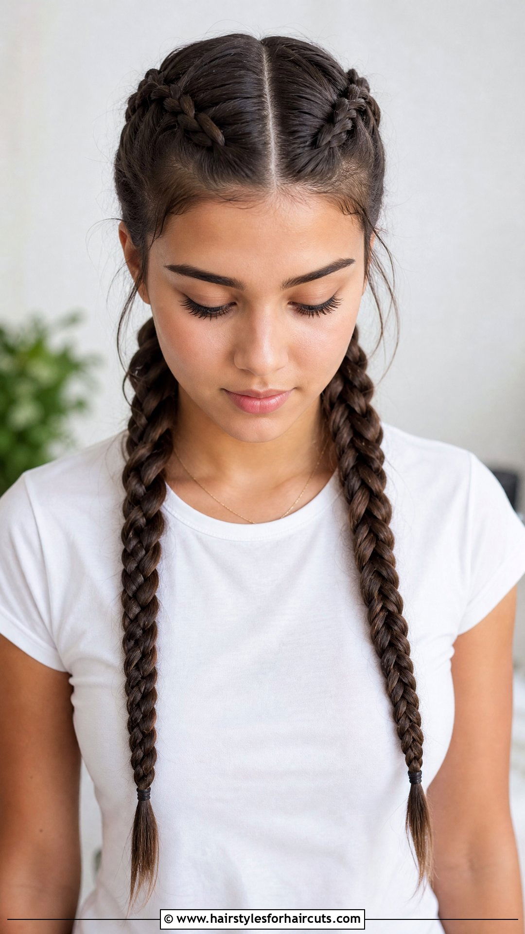 Middle Part Braid - 25 human braiding hairstyles - 25 human braiding hairstyles