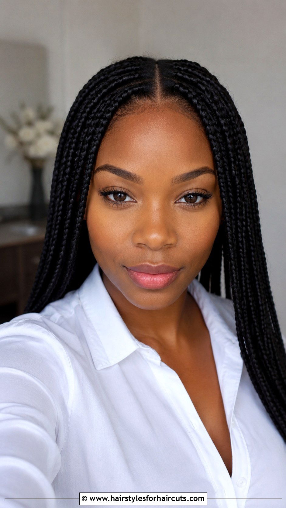 Middle Part Braids - 25 extension braid hairstyles for black hair - 25 extension braid hairstyles for black hair