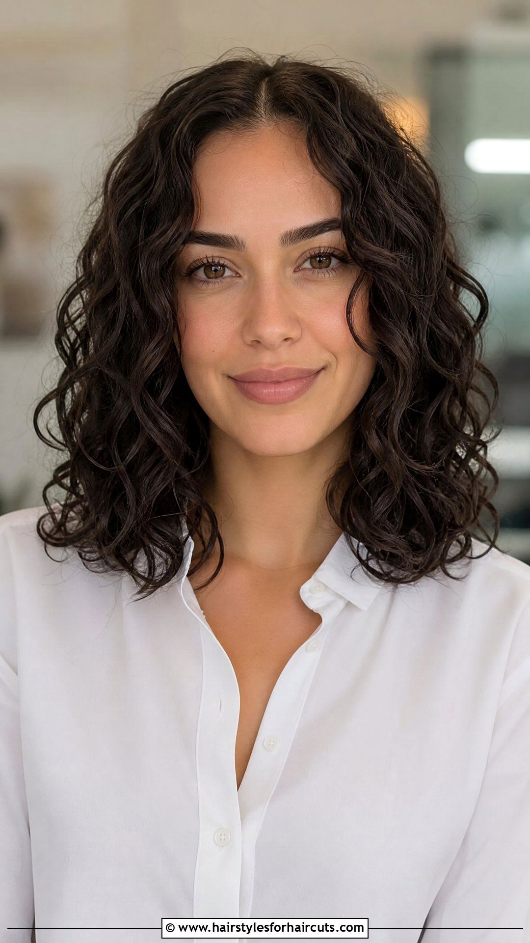 Middle Part Curly Lob - 25 professional curly hairstyles - 25 professional curly hairstyles