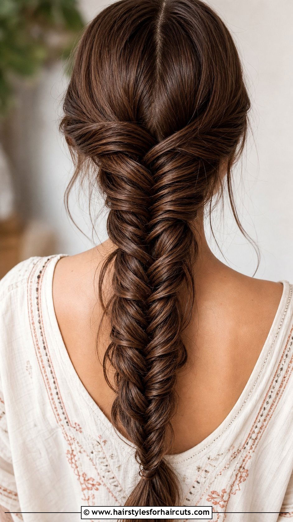 Middle Part Fishtail Braid - 25 middle part hairstyles for medium hair - 25 middle part hairstyles for medium hair