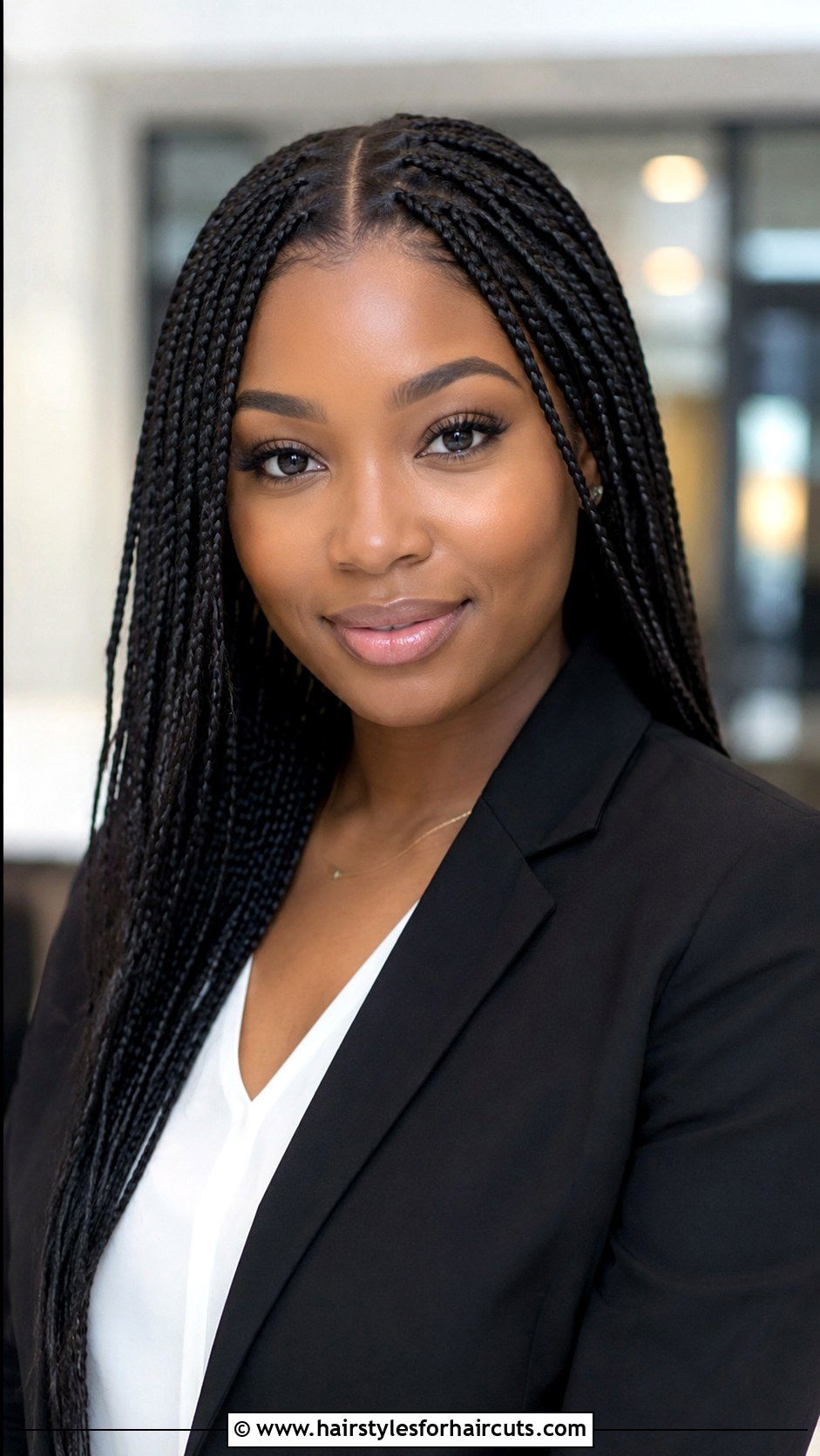 Middle Part Knotless Braids - 25 knotless hairstyles - 25 knotless hairstyles