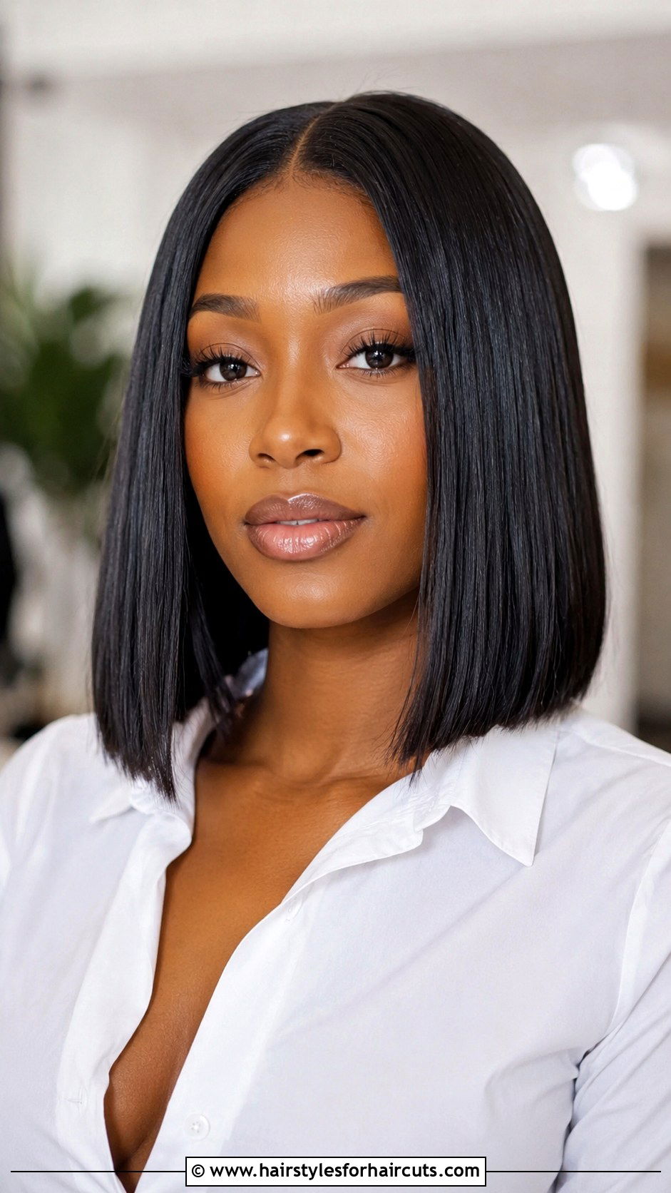 Middle Part Long Bob - 25 long bob hairstyles for black hair - 25 long bob hairstyles for black hair