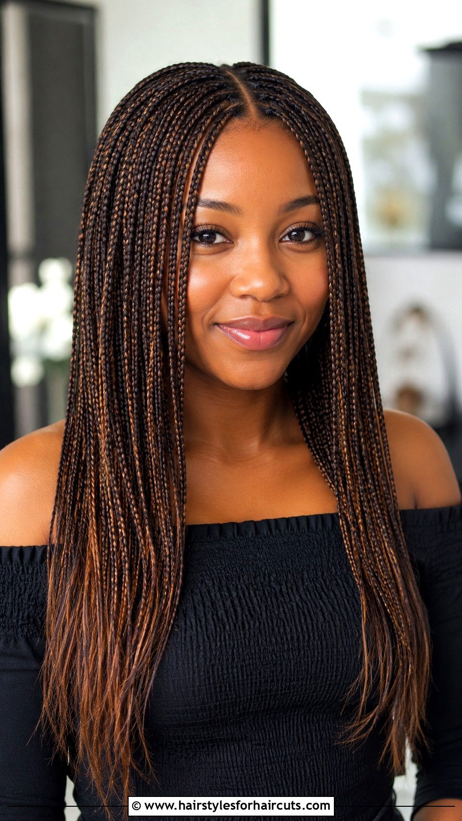 Middle Part Micro Braids - 25 middle part hairstyles - 25 middle part hairstyles