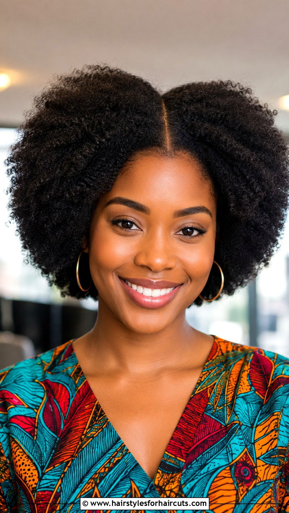 Middle Part Natural Afro - 25 middle part hairstyles - 25 middle part hairstyles
