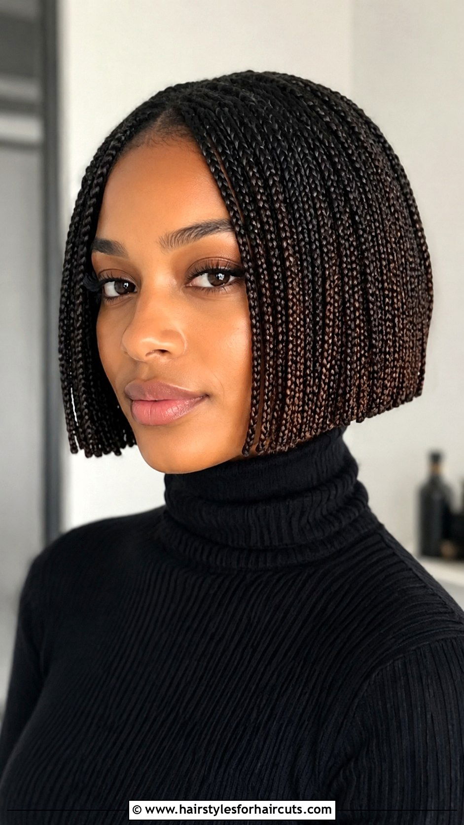 Middle Part Straight Crochet Bob - 25 short straight crochet hairstyles - 25 short straight crochet hairstyles
