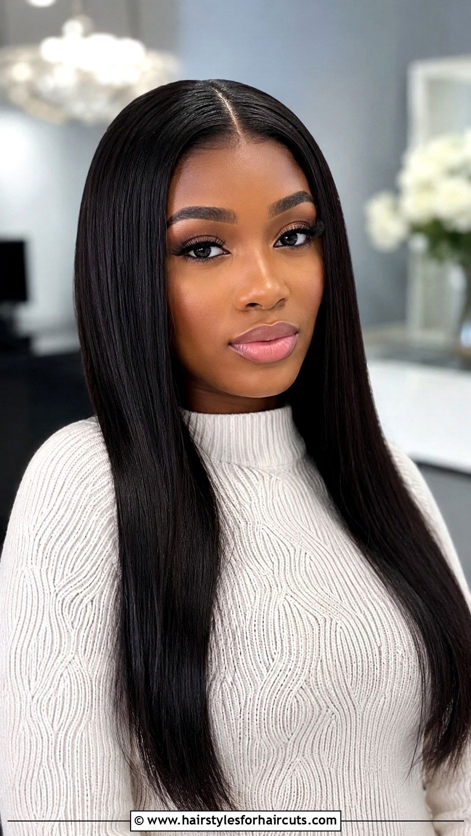 Middle Part Straight Wig - 25 fatima hairstyles - 25 fatima hairstyles