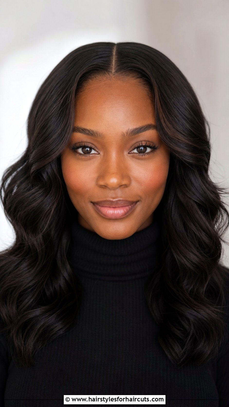 Middle Part Wavy Hair - 25 wavy hairstyles for black women - 25 wavy hairstyles for black women