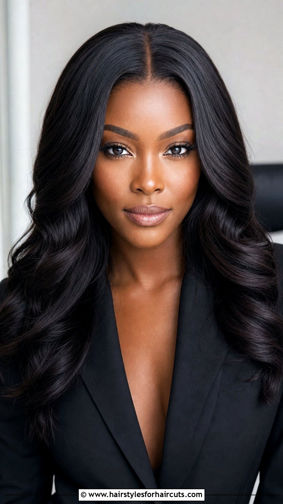 Middle Part Wavy Weave - 25 wavy weave hairstyles for black hair - 25 wavy weave hairstyles for black hair