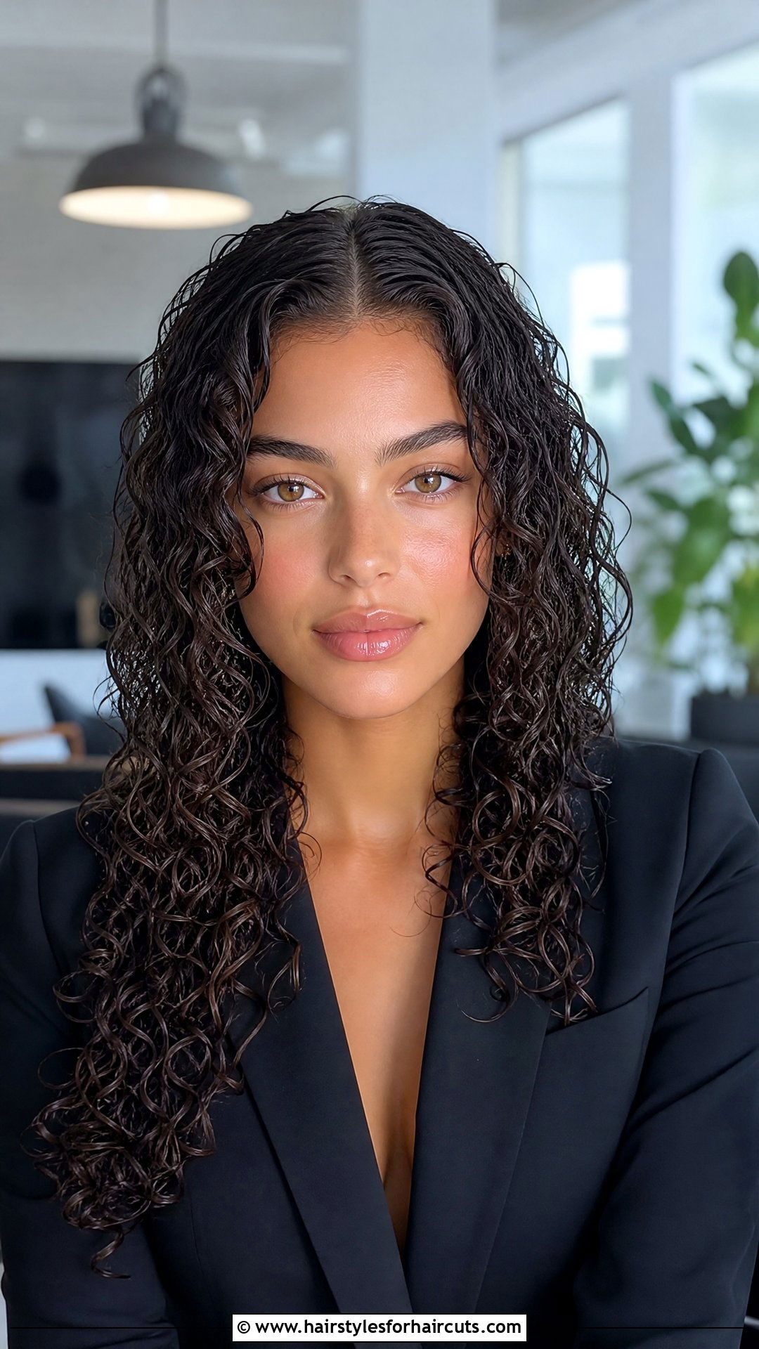 Middle Part Wet Curly Hairstyle - 25 wet curly hairstyles - 25 wet curly hairstyles