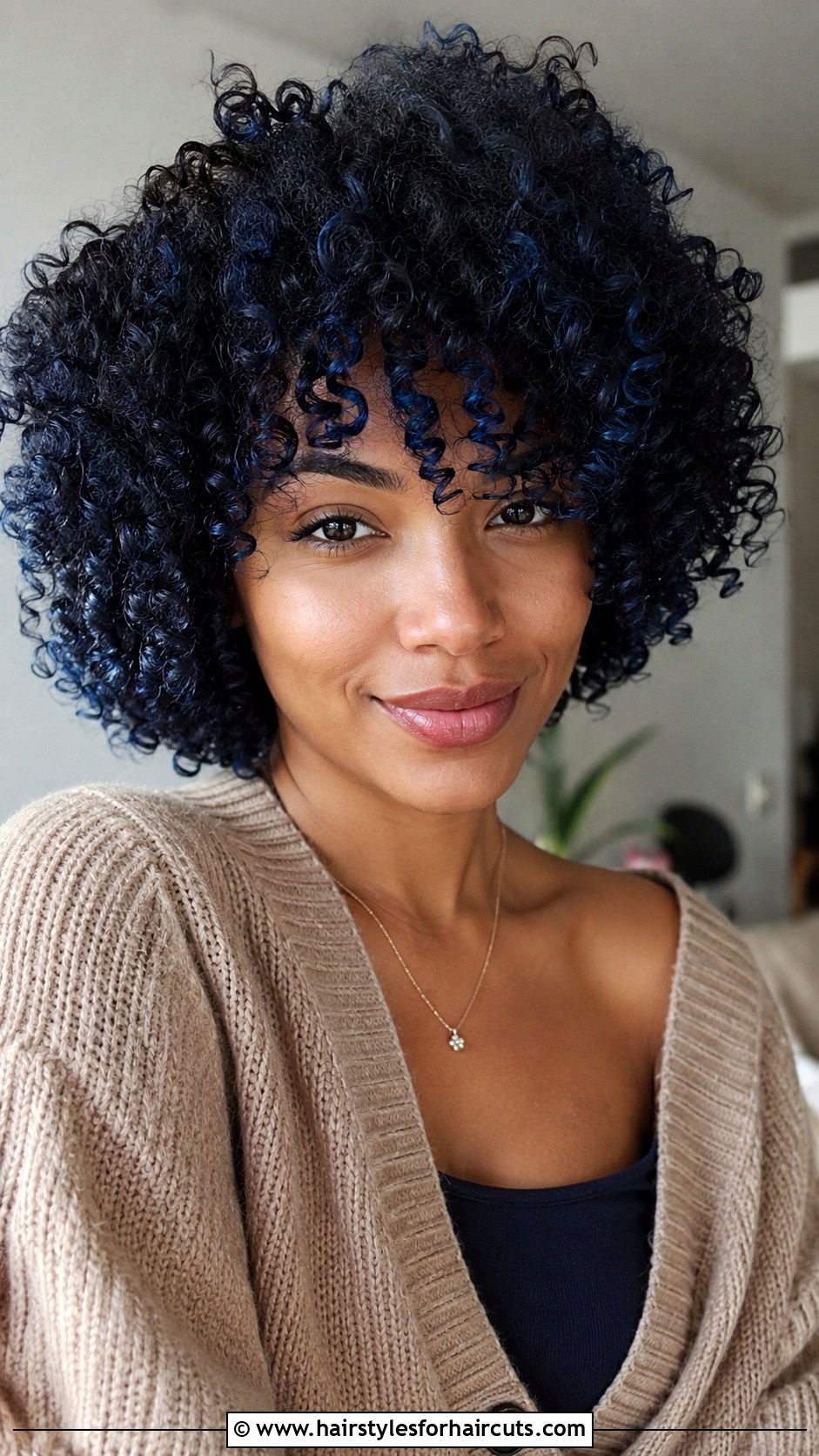 Midnight Blue Curls - 25 blue hairstyles - 25 blue hairstyles