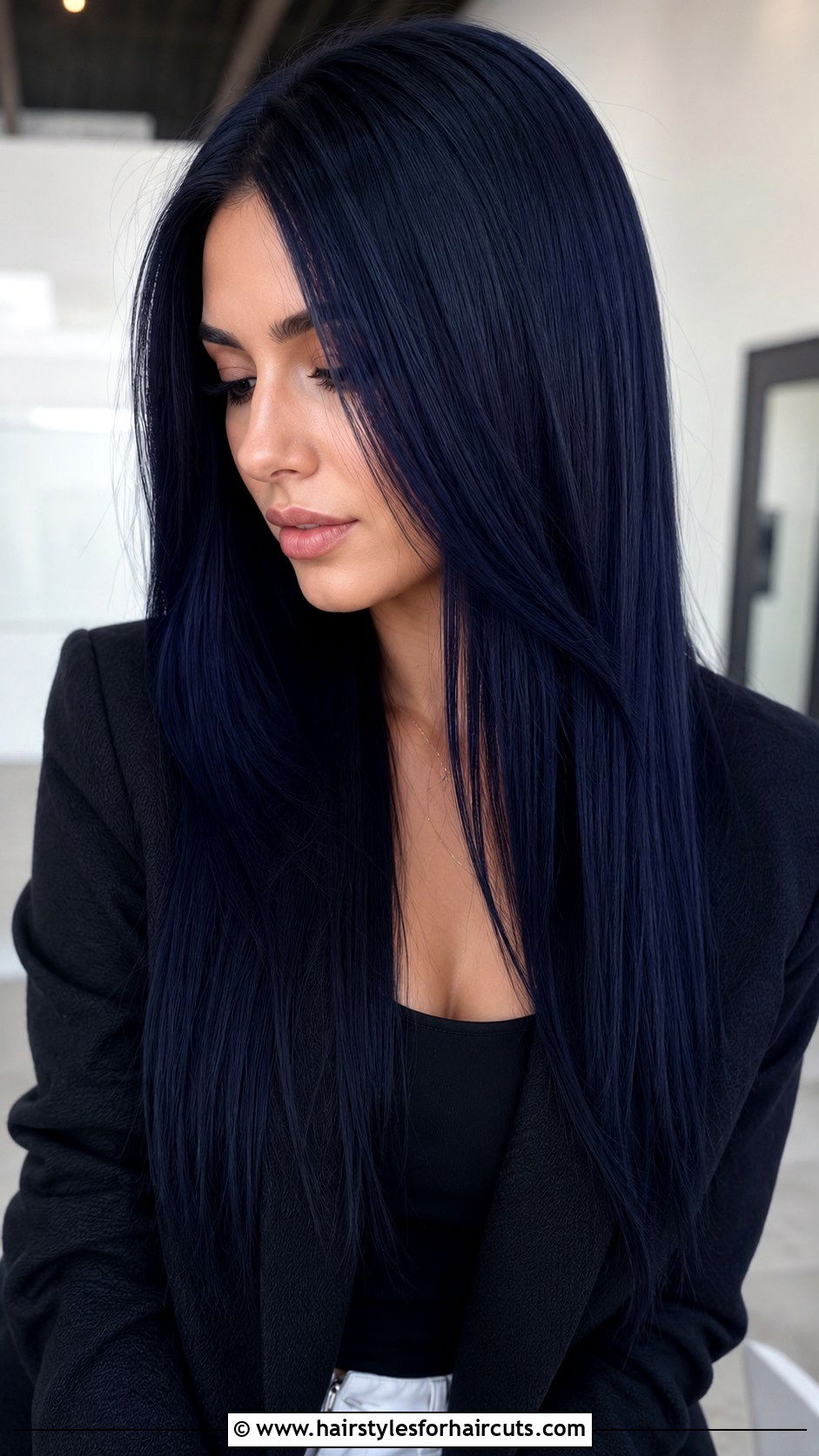 Midnight Blue Long Hair - 25 colorful hairstyles - 25 colorful hairstyles