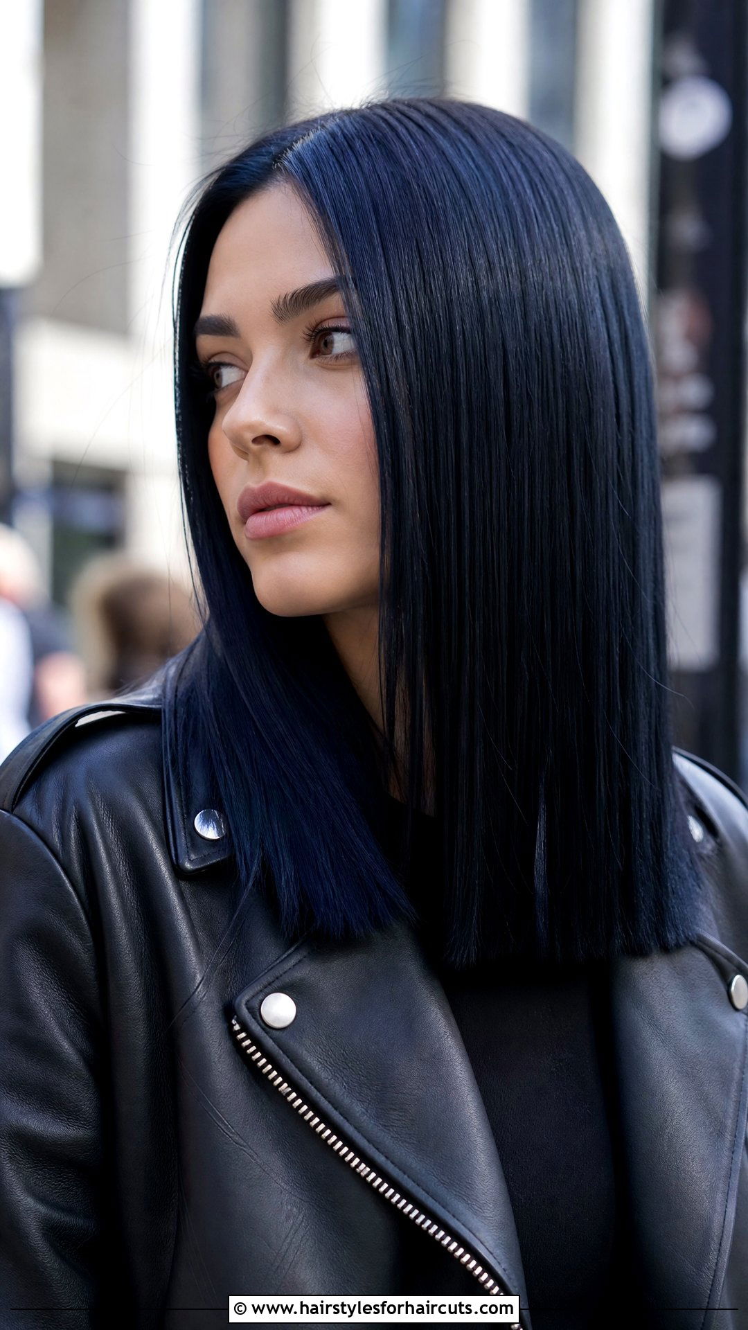 Midnight Blue Straight Cut - 25 different dyed hairstyles - 25 different dyed hairstyles