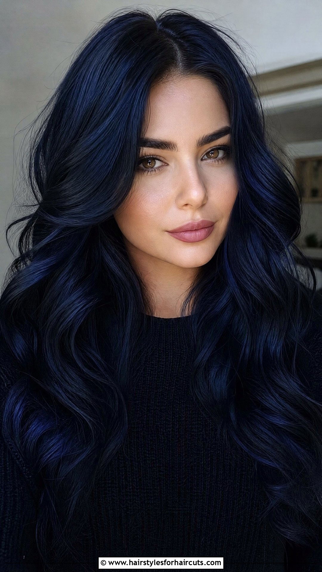 Midnight Blue Vampire Long Waves - 25 vampire hairstyles for long hair - 25 vampire hairstyles for long hair
