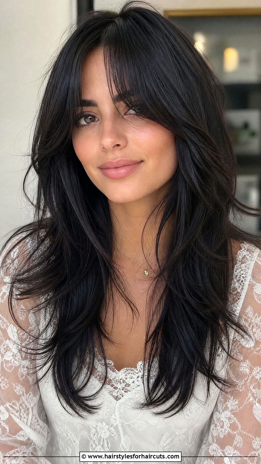Midnight Curtain Bangs Layered Cut - 25 new moon haircuts - 25 new moon haircuts