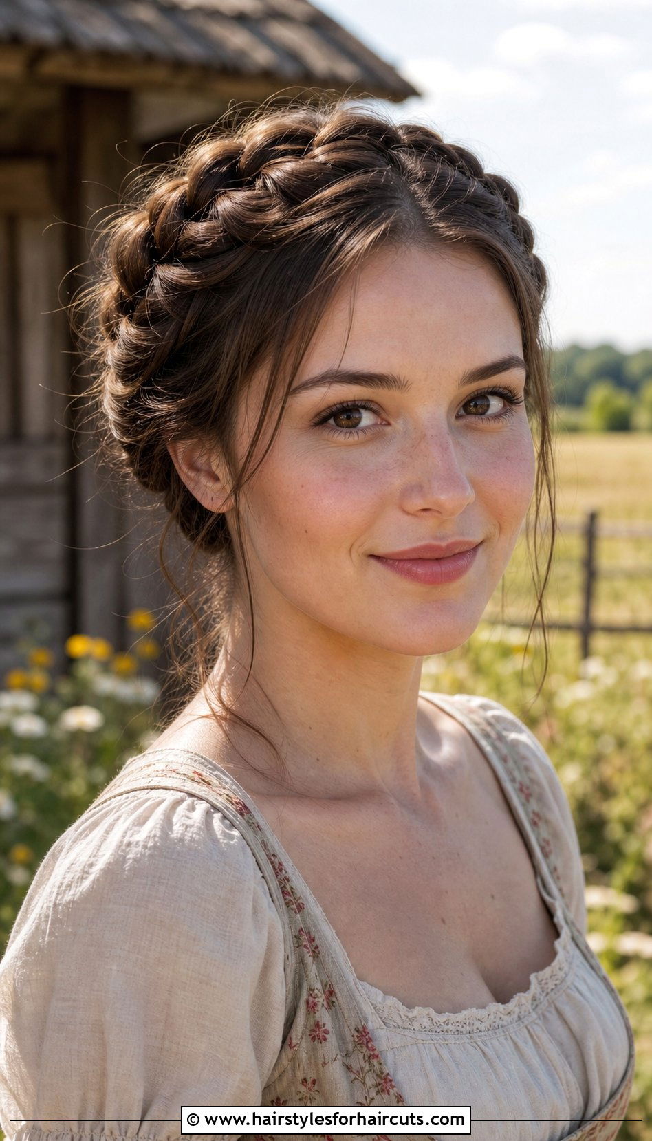 Milkmaid Braid - 25 wedding hairstyles for shoulder length straight hair - 25 wedding hairstyles for shoulder length straight hair