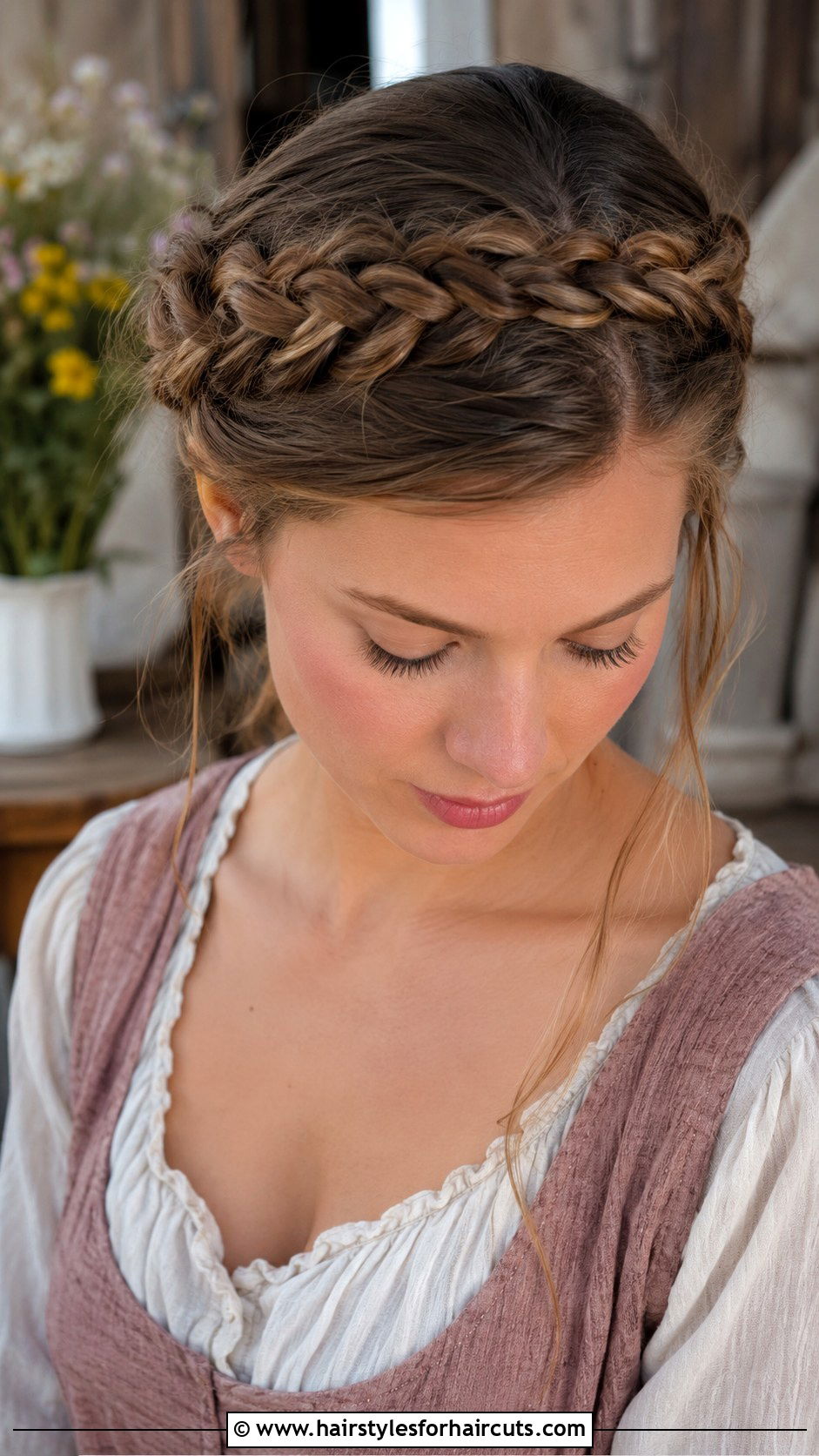 Milkmaid Braid - 25 bridesmaid hairstyles for long hair - 25 bridesmaid hairstyles for long hair