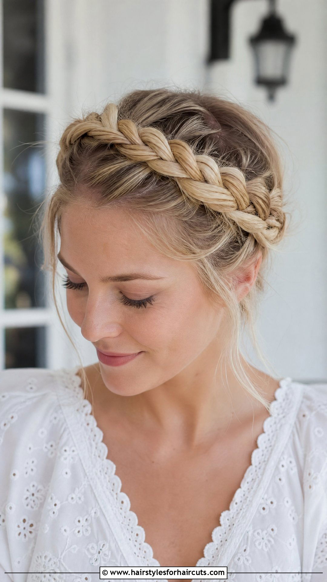 Milkmaid Braid Crown - 25 cute hairstyles for brown hair - 25 cute hairstyles for brown hair