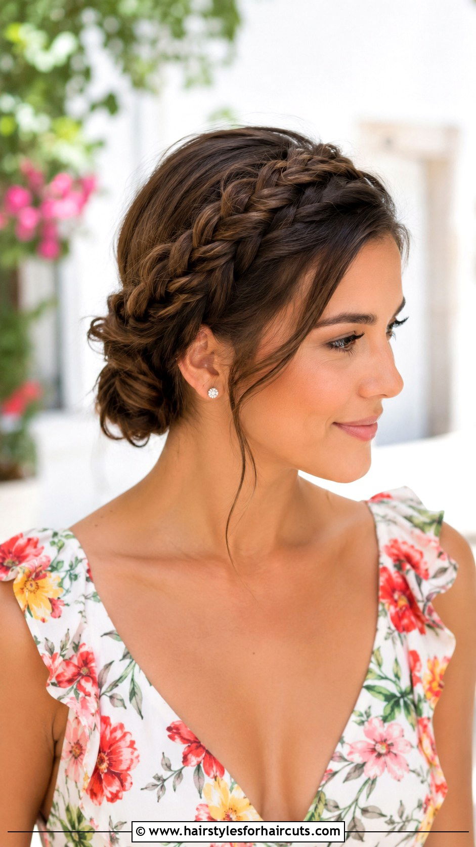 Milkmaid Braid Updo - 25 hair up hairstyles for long hair - 25 hair up hairstyles for long hair