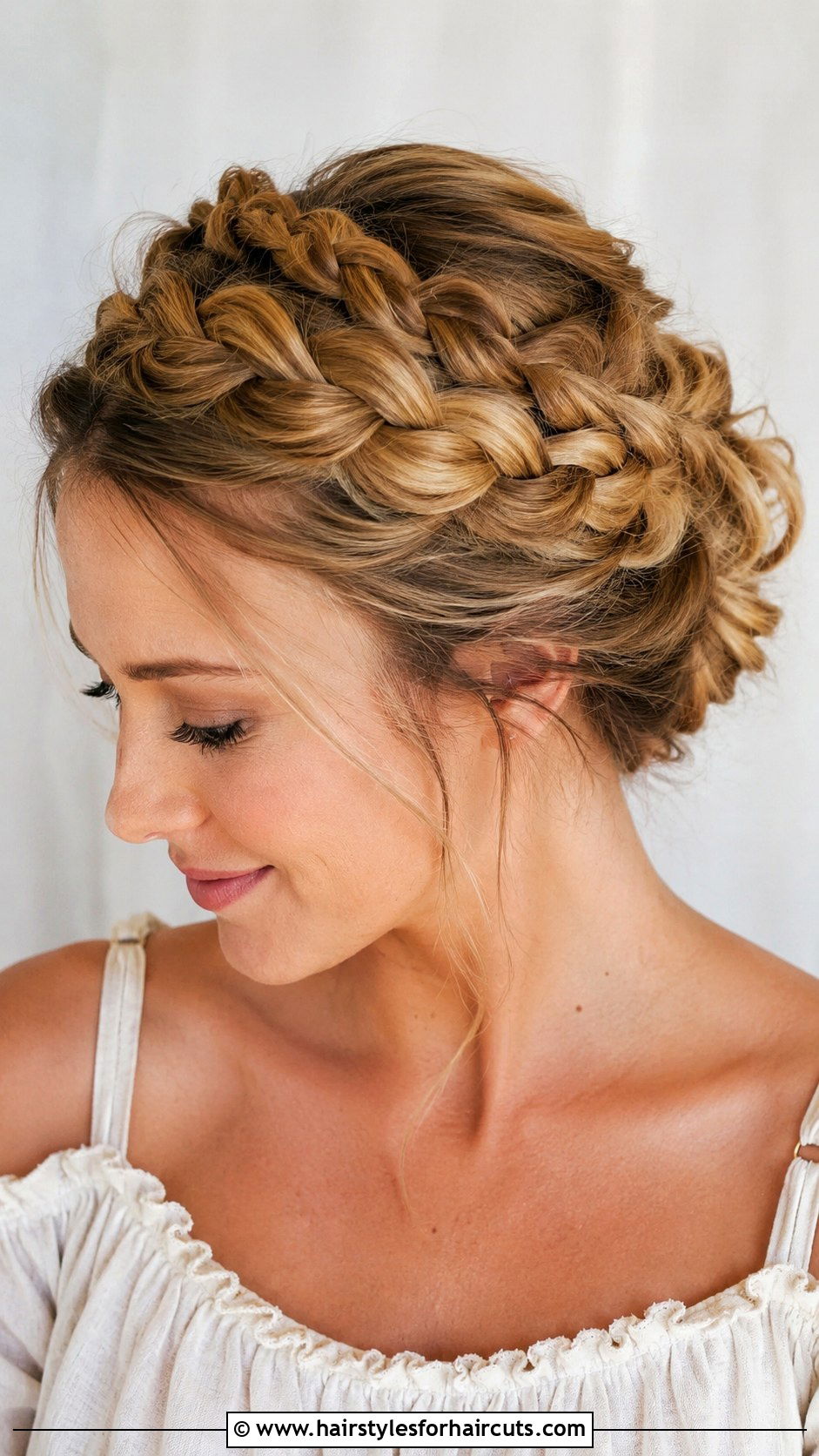 Milkmaid Braid Updo - 25 long hairstyles up - 25 long hairstyles up